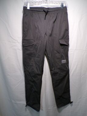 Public Record Boys' Cargo Pants Gray Cotton Drawstring 14 16